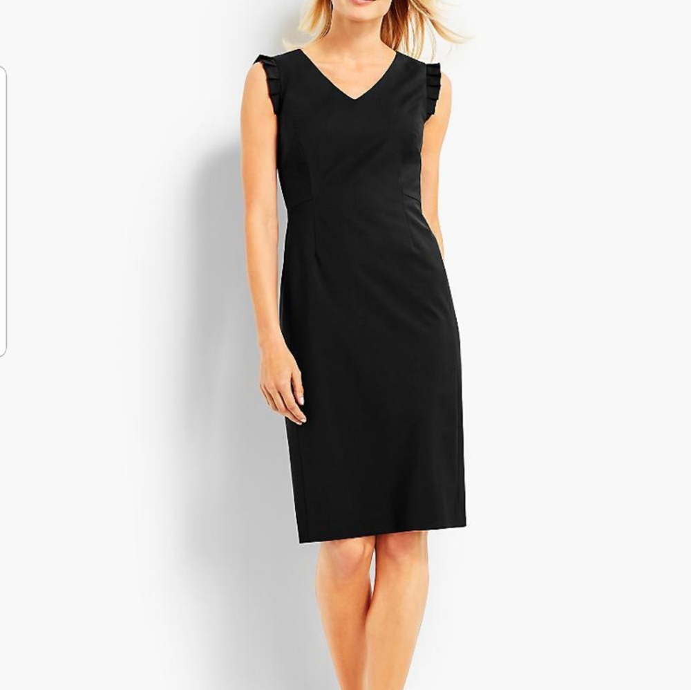 Talbots Seasonless wool ruffle sleeveless dress